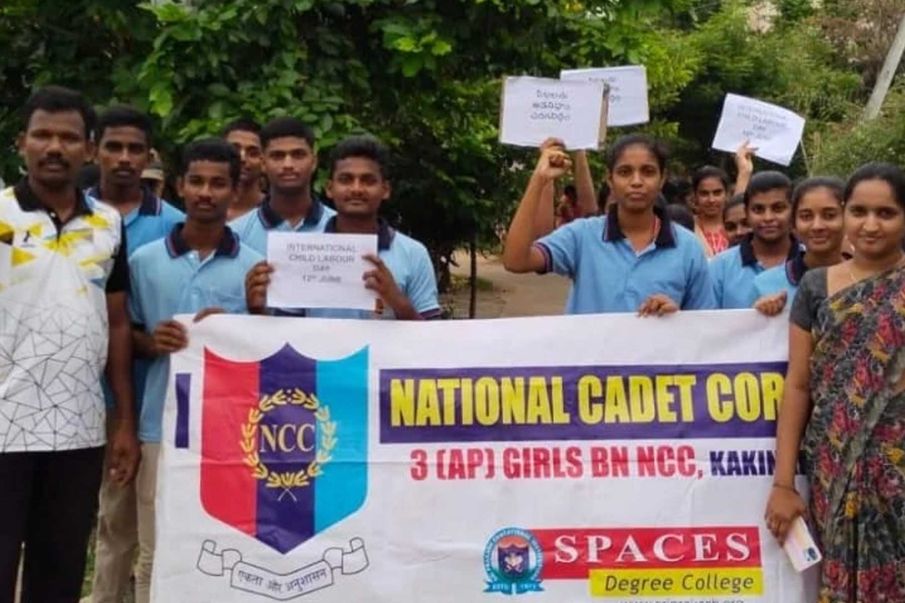 World Day Against Child Labour with a spirited rally organized by the NSS and NCC volunteers.