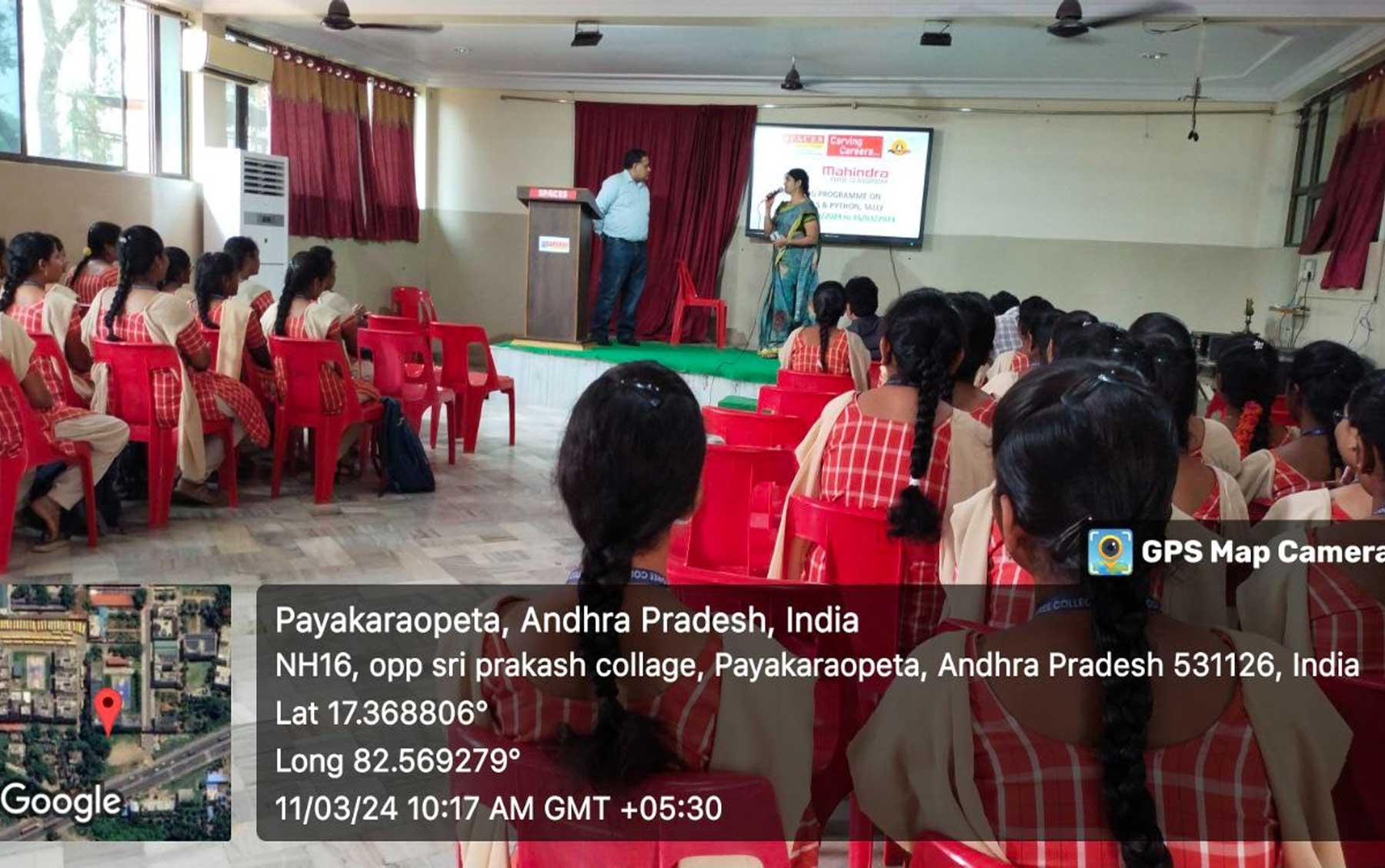 TRAINING PROGRAM FOR SPACES DEGREE COLLEGE STUDENTS BY NAANDI FOUNDATION (11.03.2024 – 16.03.2024)