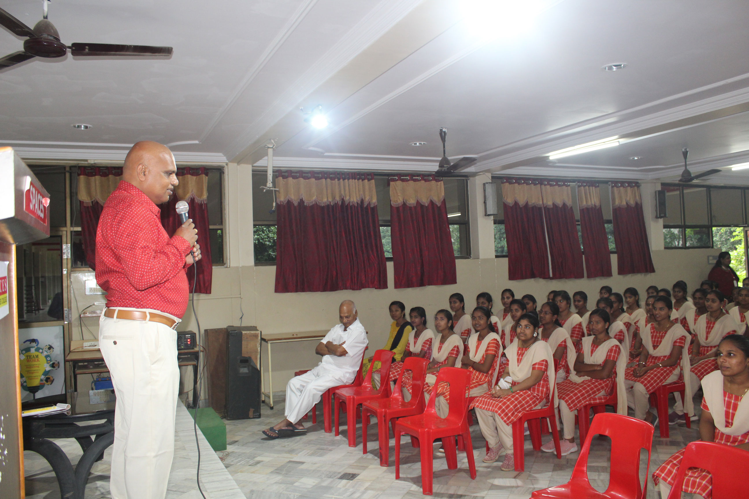 Dr. Alapati Rajendra Prasad enlightens the students on well-being of everyone.