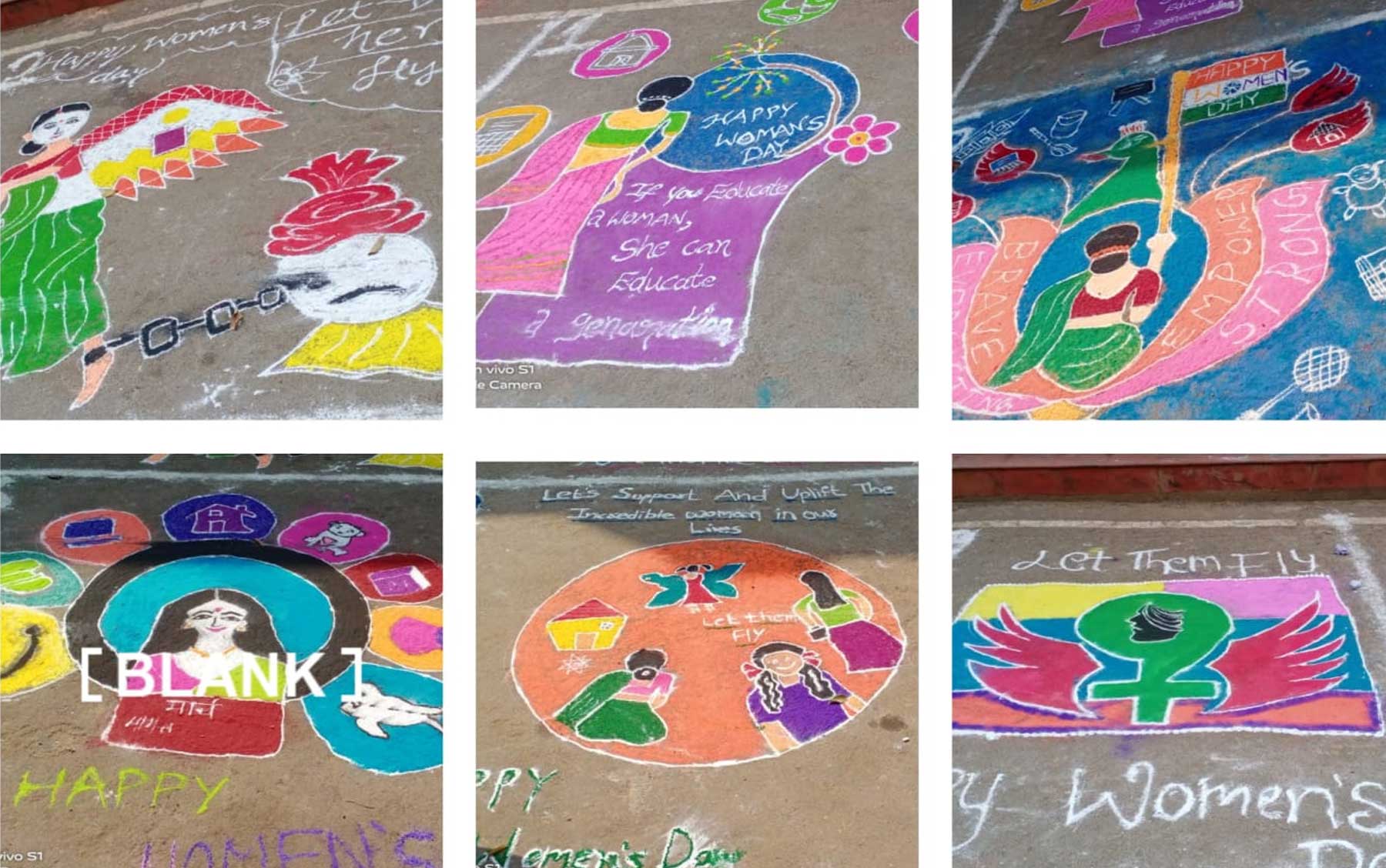 RANGOLI COMPETITION CONDUCTED TO GIRL STUDENTS ON THE  EVE OF WOMEN'S DAY 2024 ON 06-03-2024