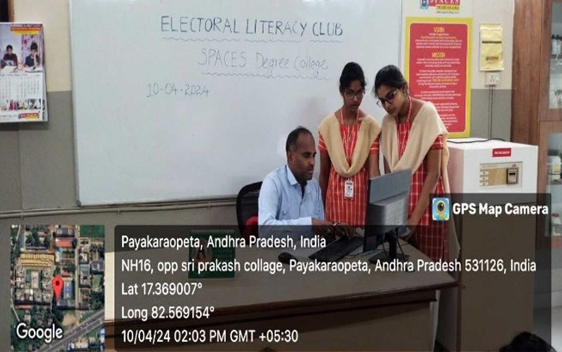 NEW VOTER REGISTRATION DRIVE BY ELECTORAL LITERACY CLUB OF SPACES DEGREE COLLEGE - 08.04.2024 to 12.04.2024