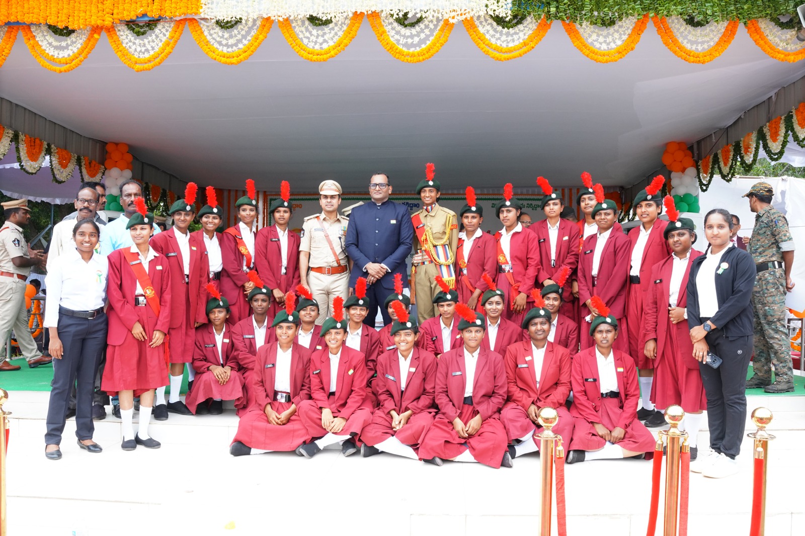 SPACES Degree College NCC Band Wins First Prize at the 80th Independence Day Celebrations at Kakinada in the Presence of Deputy Chief Minister Pawan Kalyan